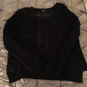 Black Mesh Sweater - Express